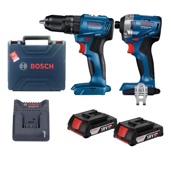 Combo Bosch 2 – Máy khoan pin GSB 185-LI + Máy vặn vít GDR 215 + 2 Pin 18V 2.0Ah & 1 Sạc
