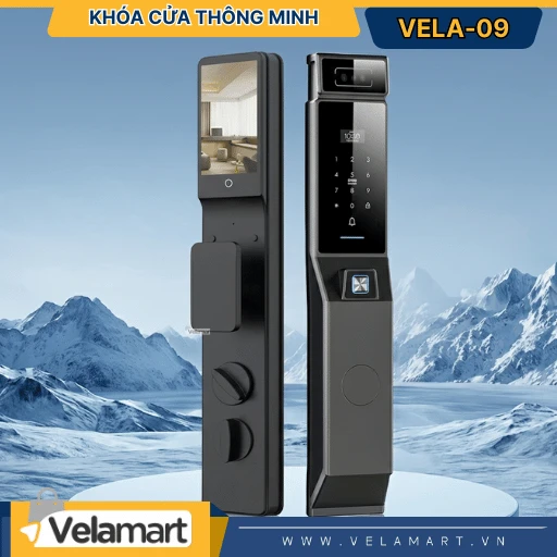 Khóa Cửa Thông Minh Vela-09 Velart – Face ID 3D, Vân Tay Siêu Nhạy, Bảo Mật Tối Đa Cho Mọi Loại Cửa